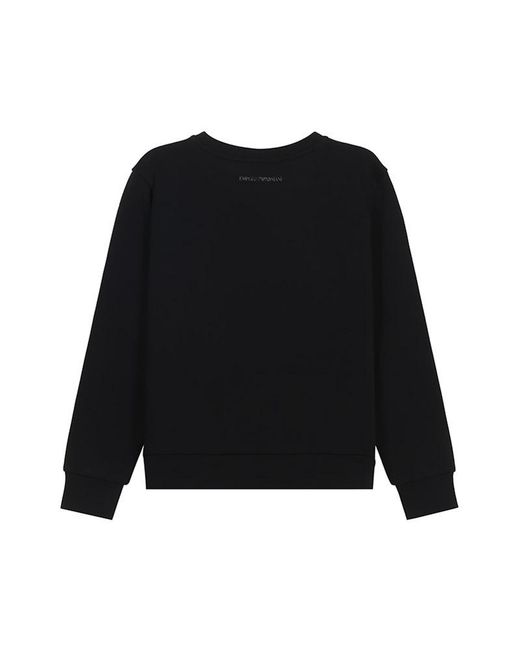 Emporio Armani Black Round Collar Long Sleeve Sweater