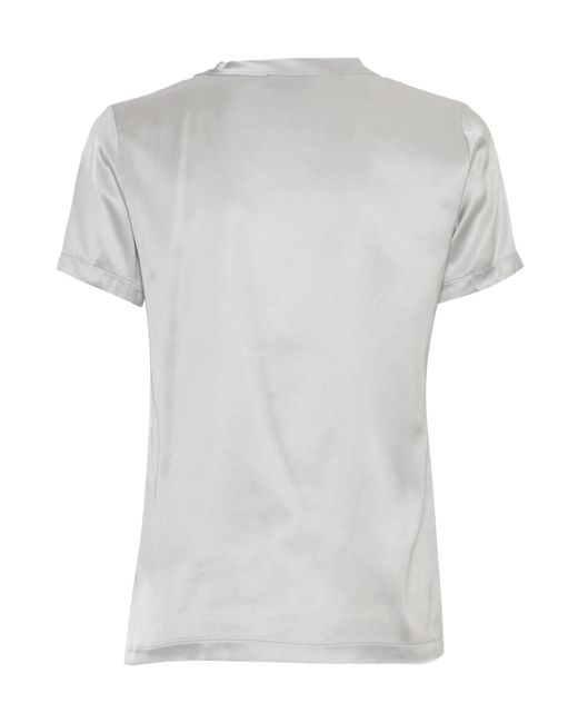 Mazzarelli Gray Angie Short-Sleeved Blouse