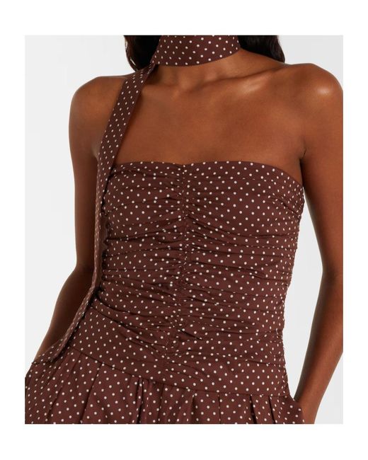 Posse Brown Edie Polka-Dot Top