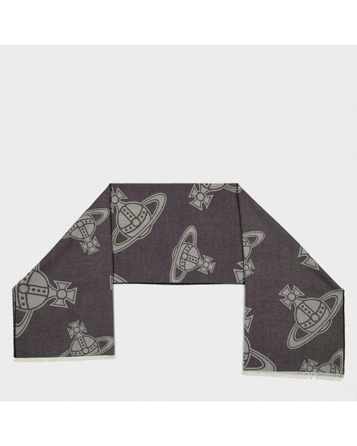Vivienne Westwood Gray Viv Full-Length Lightweight Scarf for men