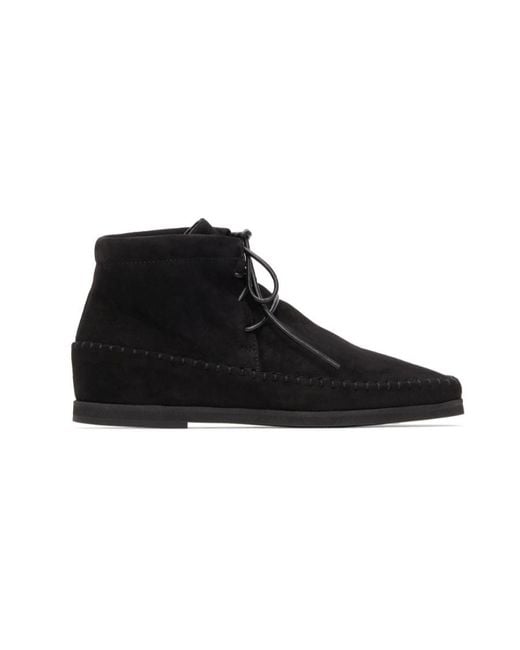 Totême Black High-Top Moccasin-Style Leather Boots