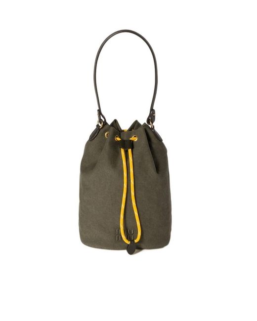 Miu Miu Green Drawstring Handbag