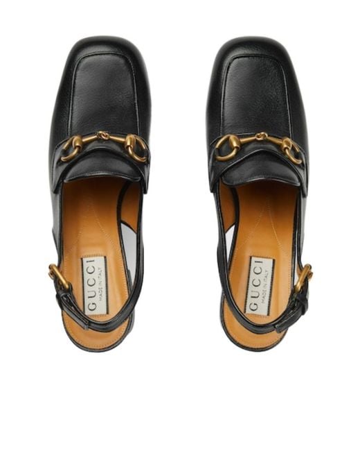 Gucci Black Horsebit Detailed Platform Pumps