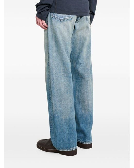 A.PRESSE Blue No 2 Washed Straight-Leg Jeans for men