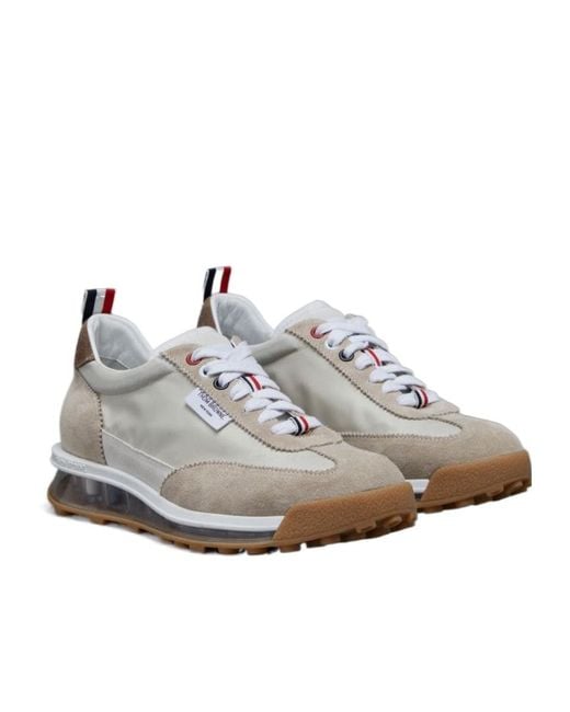 Thom Browne Gray Tech Runner Lace-Up Sneakers for men