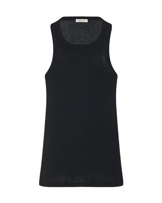The Row Black Cotton Matte Top