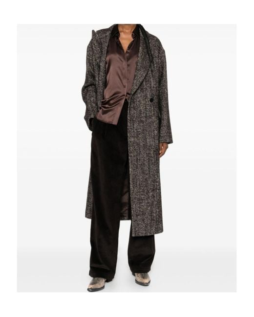 Tagliatore Gray Double-Breasted Taiored Coat