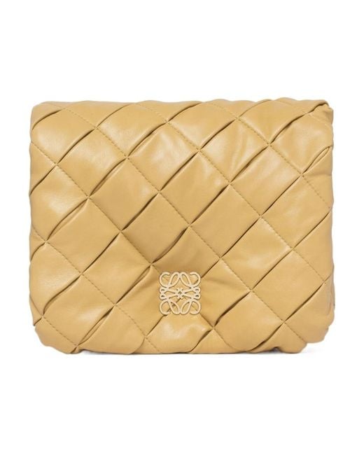 Loewe Metallic Puffer Goya Woven Shoulder Bag