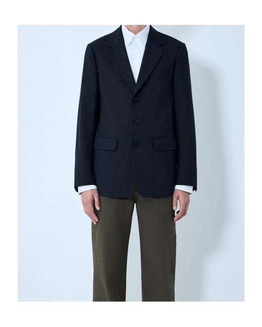 Dries Van Noten Blue Single-Breasted Blazer for men