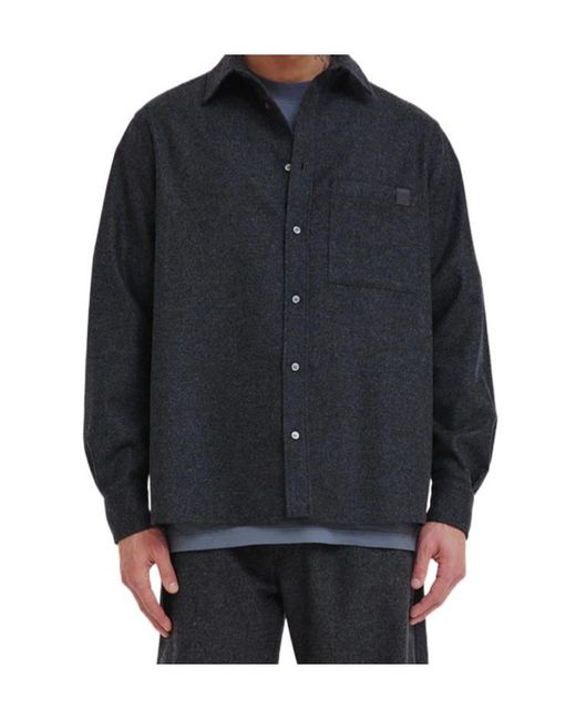 DARKPARK Black Serge Long Sleeved Shirt for men