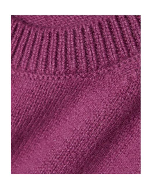 The Elder Statesman Purple Crew Neck Cashmere Sweater