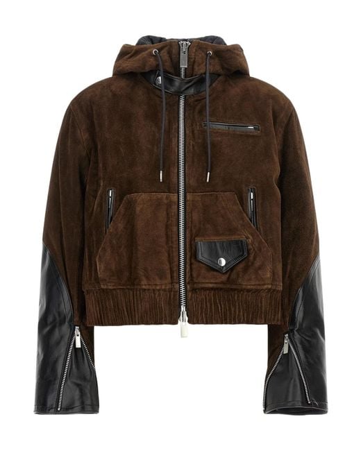 Sacai Brown Long-Sleeve Casual Jacket