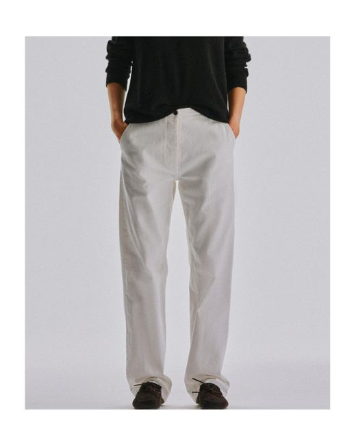 The Row White Casual Pants With Belt Loops