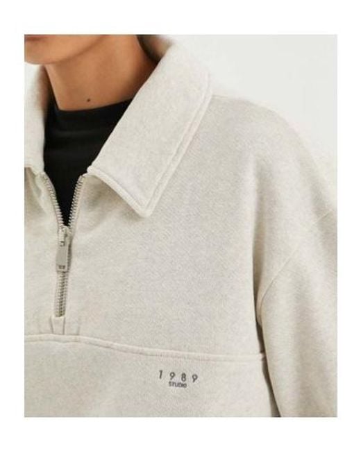 1989 STUDIO White Collared Sweatshirt
