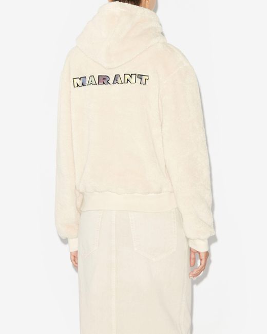 Isabel Marant White Isabel Marant Étoile Logo-Embroidered Drawstring Hoodie