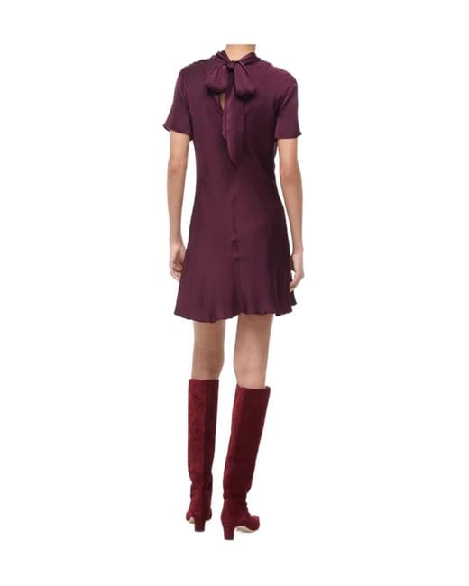 Staud Red Iris Silk Dress Syrah