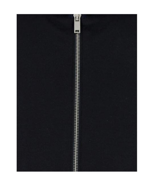Jil Sander Blue Long Sleeve Zip-Up Bomber Jacket for men