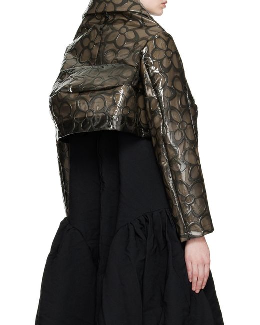 Comme des Garçons Brown Floral Pvc Cropped Jacket