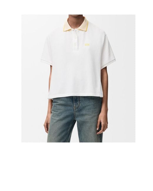 Loewe White Contrast Trim Polo Shirt