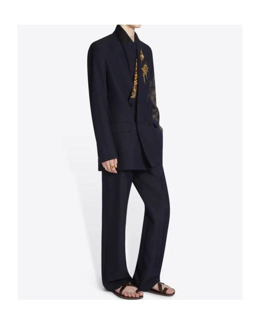 Dries Van Noten Blue Embellished Blazer for men