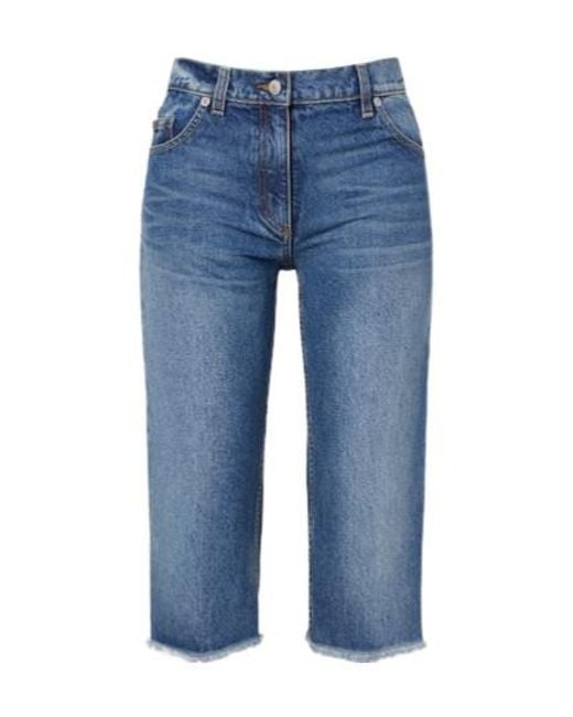 Magda Butrym Blue Faded Capri Jeans