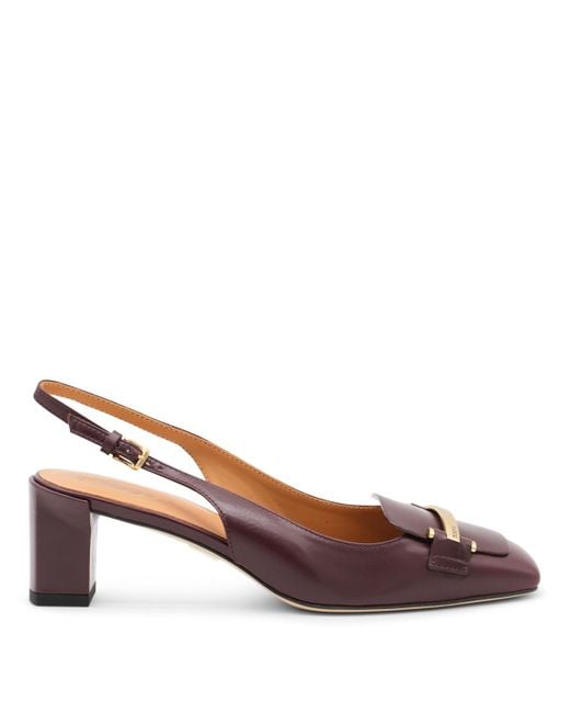 Tod's Brown Block Heel Slingback Pumps