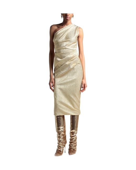 Dolce & Gabbana Natural Solid-Color One-Shoulder Dress
