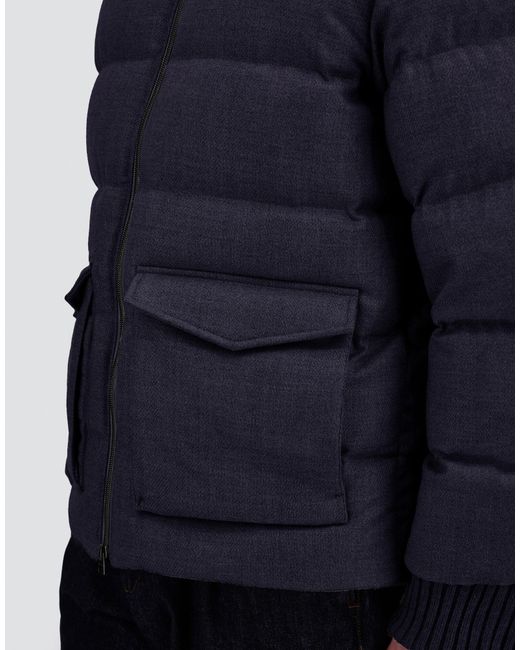 Herno Blue Long-Sleeved Down Jacket for men