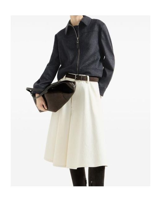 Brunello Cucinelli Black Collared Long-Sleeved Casual Jacket