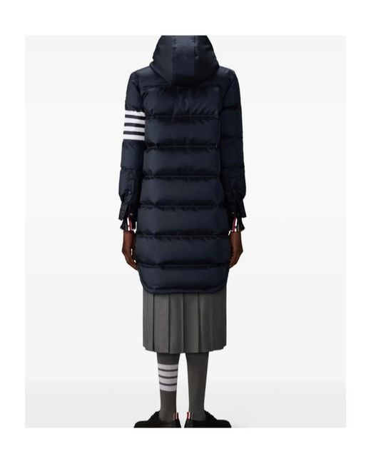 Thom Browne Blue Hooded 4-Bar Parka