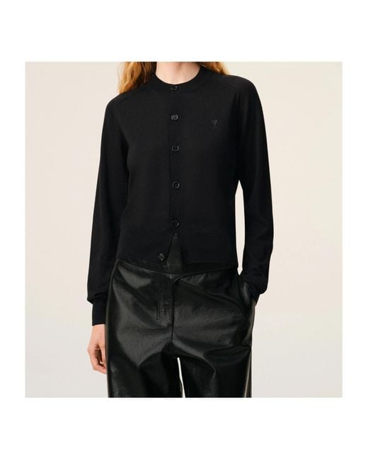 AMI Black Ami Ami De Coeur Crewneck Cardigan