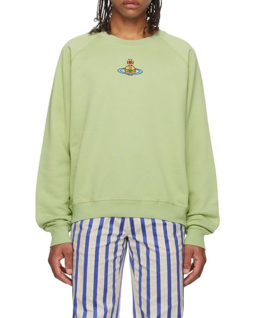 Vivienne Westwood Green Round Neck Long-Sleeved Sweater for men