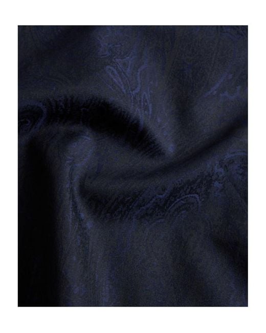 Etro Blue Cotton Jacquard Shirt for men