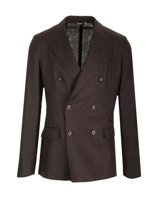 Dolce & Gabbana Black Roma Double-Breasted Blazer for men