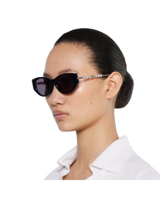Gucci Blue Eyewear Low Nose Bridge Fit Sunglasses