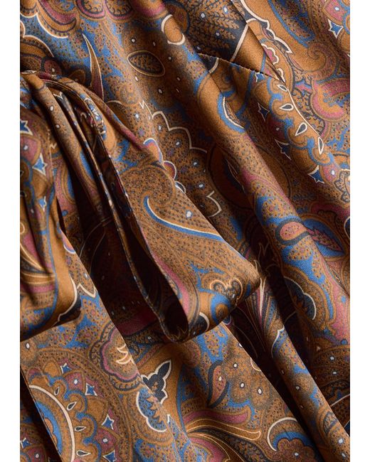 Veronica Beard Brown Francine Printed Silk-Blend Blouse