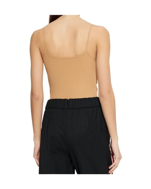 Jil Sander Natural V-Neck Sleeveless Bodysuit