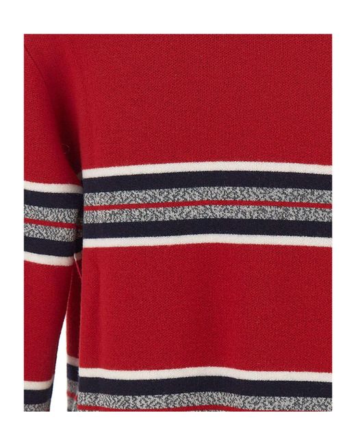 Iceberg Red Logo Striped Knitted Sweater for men