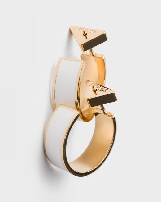 Prada Metallic Metal Earrings