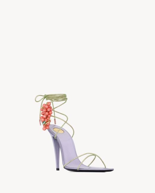 Saint Laurent White Mon Cheri High-Heeled Sandals