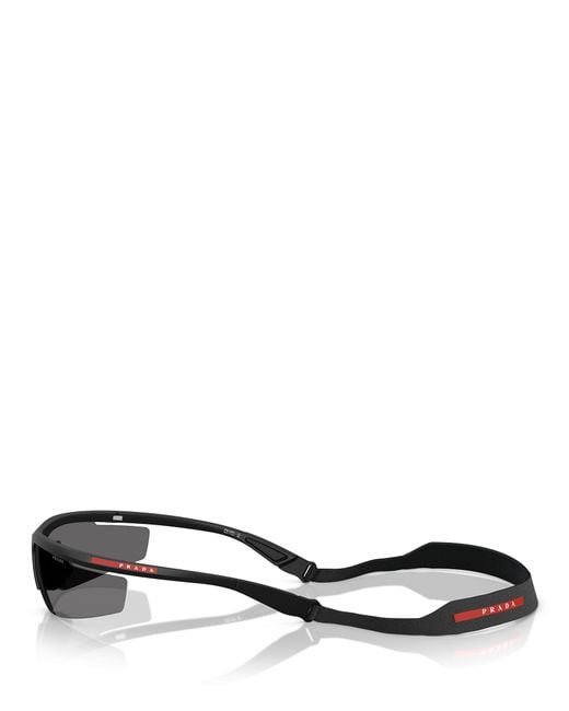 Prada Linea Rossa Black Prada Eyewear Rectangular Frame Sunglasses for men
