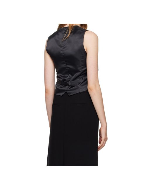Frankie Shop Black Gelso Single-Breasted Wool Waistcoat