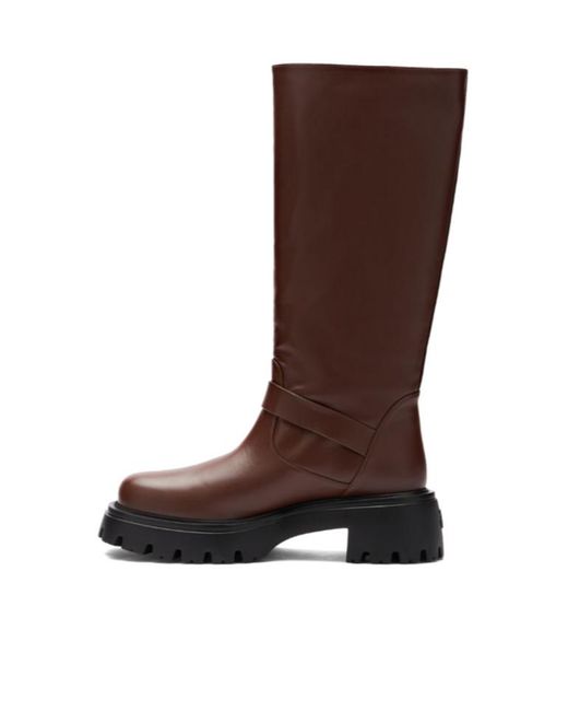 Stuart Weitzman Brown Thick-Heeled Boots