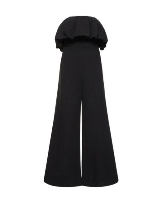 Jonathan Simkhai Black Off-Shoulder Cotton And Linen Jumpsuit