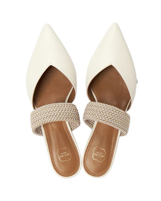Malone Souliers White Maisie Flat Mules