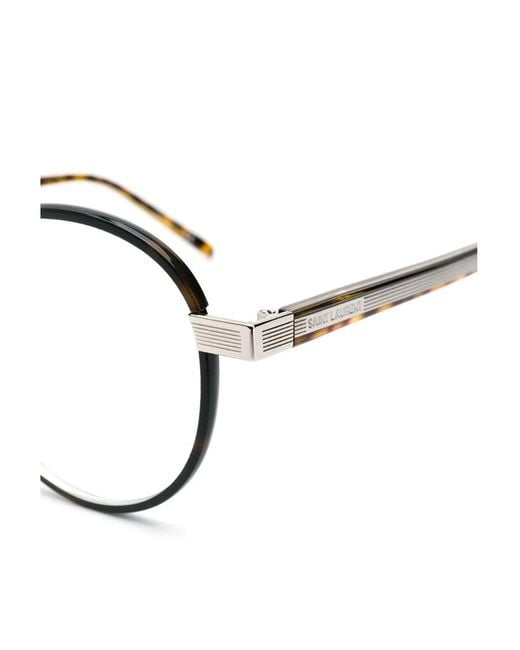 Saint Laurent White Eyewear Round Frame Glasses for men