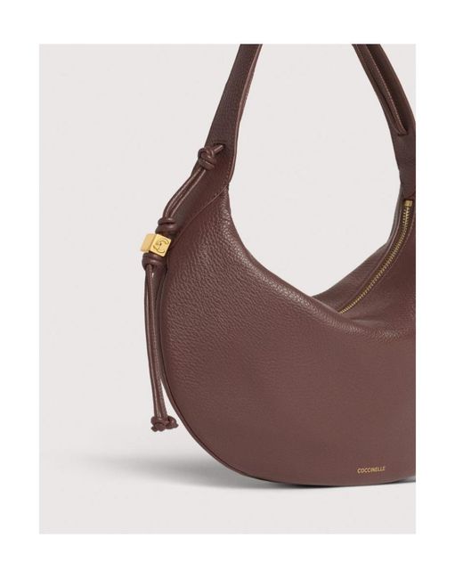 Coccinelle Brown Thess Zip Shoulder Bag