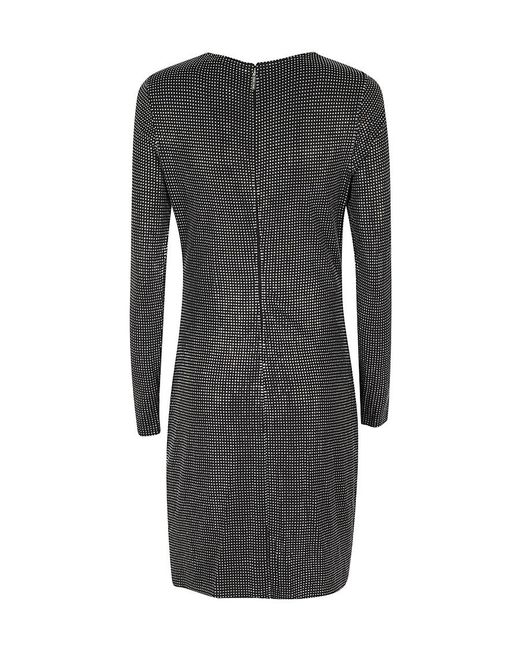MICHAEL Michael Kors Black Crystal-Embellished Long-Sleeve Minidress