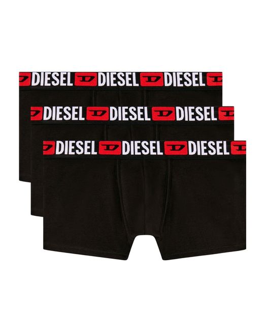 DIESEL Black 3 Pack Logo Waistband Boxers for men