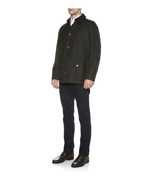 Barbour Black Ashby Waxed Button-Up Jacket for men